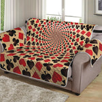 Swirl Playing Card Suits Print Loveseat Protector