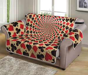 Swirl Playing Card Suits Print Loveseat Protector