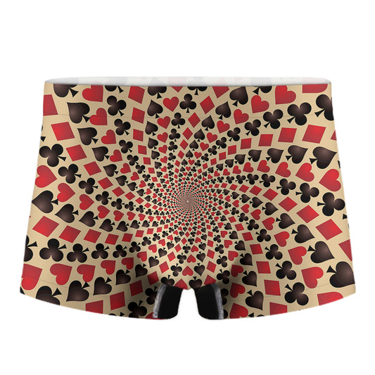 Swirl Playing Card Suits Print Men's Boxer Briefs