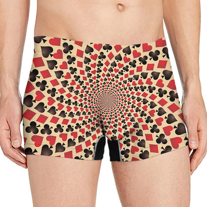 Swirl Playing Card Suits Print Men's Boxer Briefs