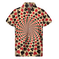 Swirl Playing Card Suits Print Men's Short Sleeve Shirt