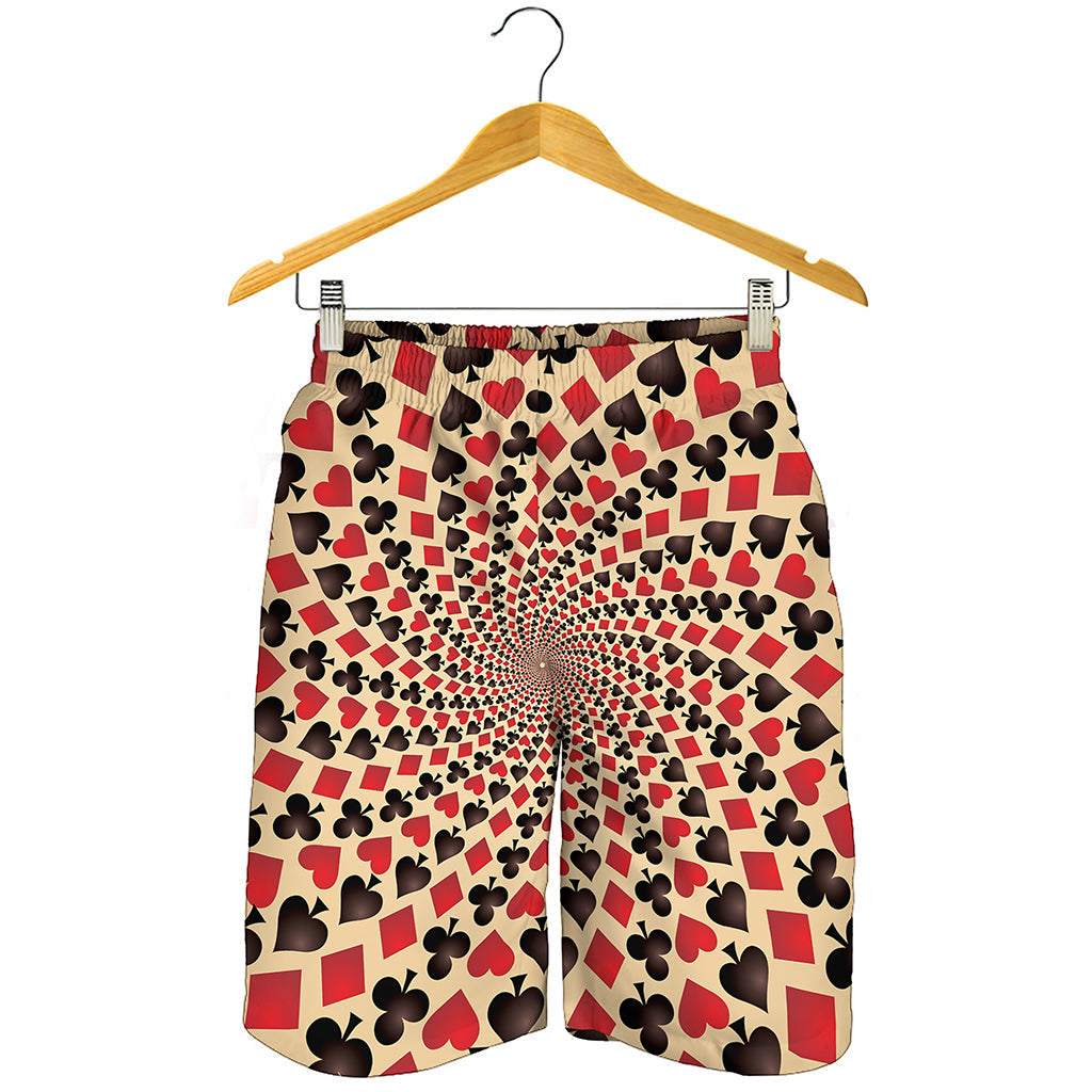 Swirl Playing Card Suits Print Men's Shorts