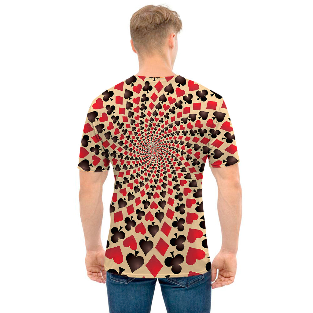 Swirl Playing Card Suits Print Men's T-Shirt