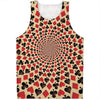 Swirl Playing Card Suits Print Men's Tank Top