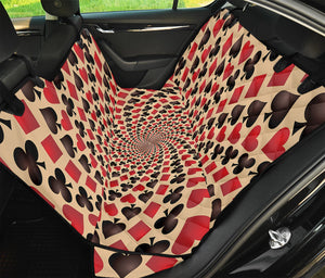 Swirl Playing Card Suits Print Pet Car Back Seat Cover