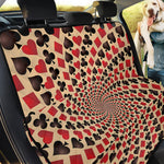 Swirl Playing Card Suits Print Pet Car Back Seat Cover