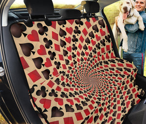 Swirl Playing Card Suits Print Pet Car Back Seat Cover