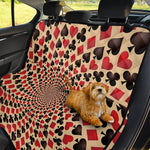 Swirl Playing Card Suits Print Pet Car Back Seat Cover