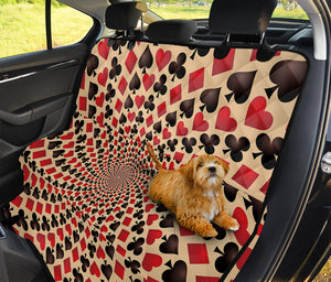 Swirl Playing Card Suits Print Pet Car Back Seat Cover