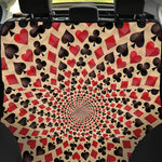 Swirl Playing Card Suits Print Pet Car Back Seat Cover