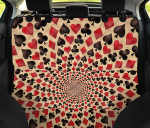 Swirl Playing Card Suits Print Pet Car Back Seat Cover