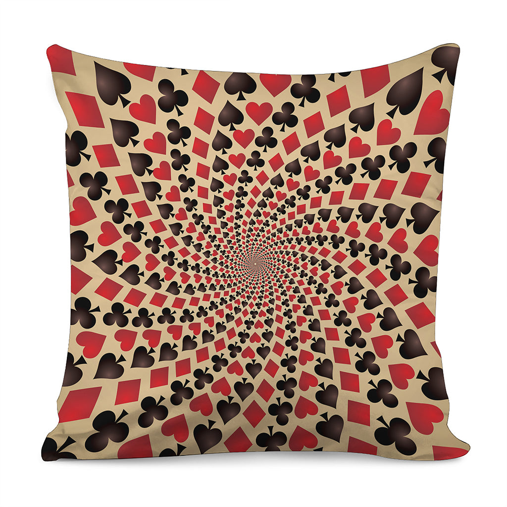 Swirl Playing Card Suits Print Pillow Cover