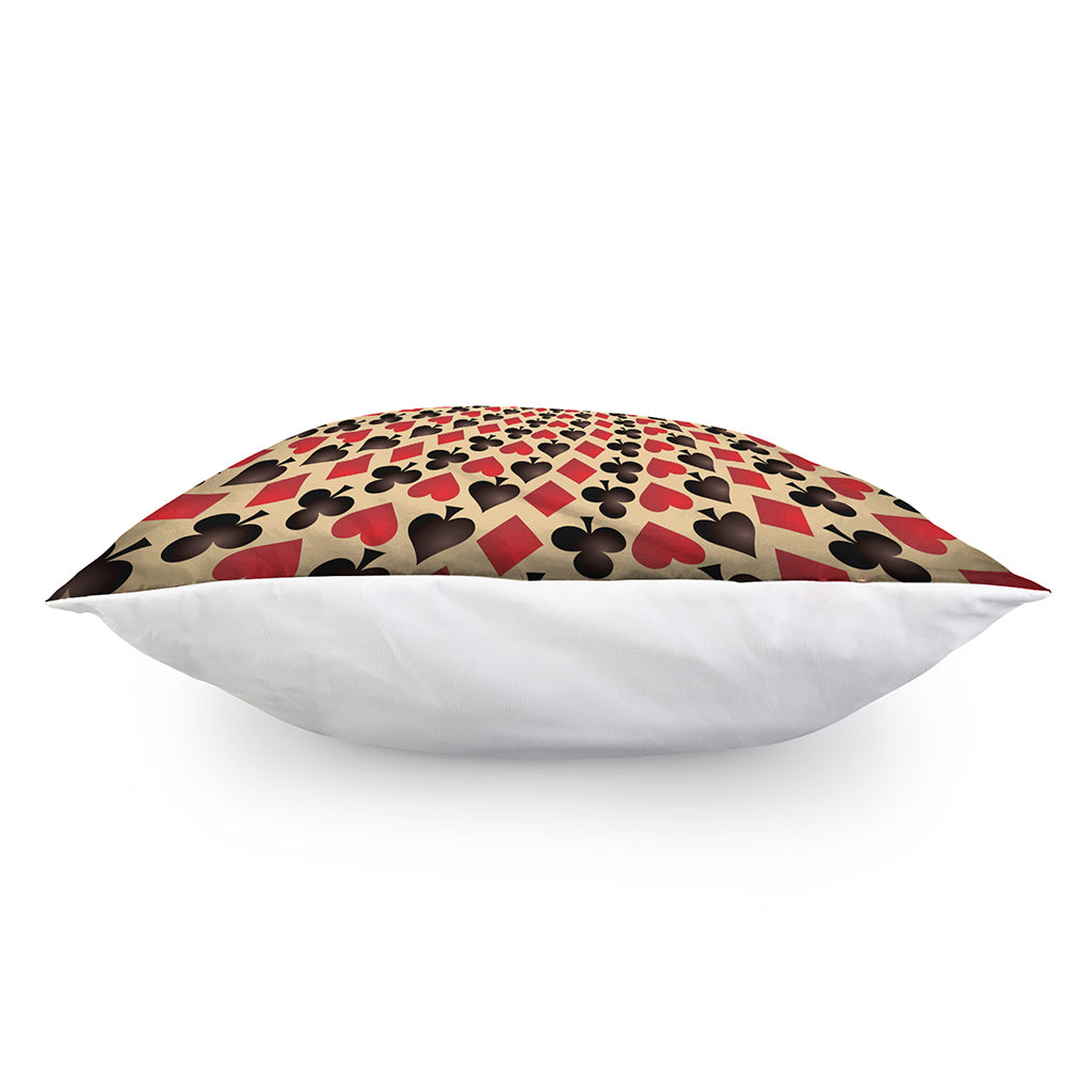 Swirl Playing Card Suits Print Pillow Cover