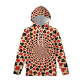 Swirl Playing Card Suits Print Pullover Hoodie