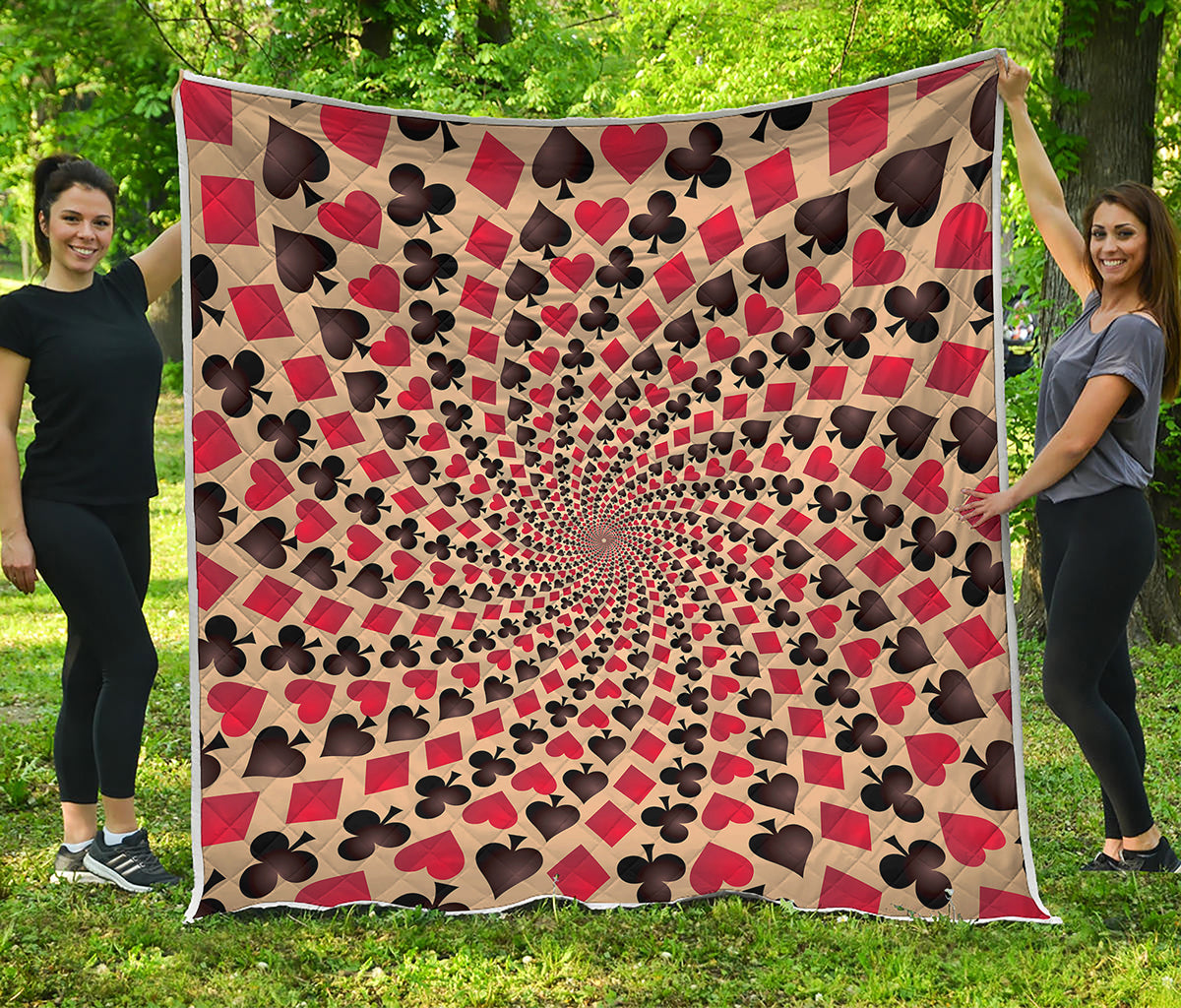 Swirl Playing Card Suits Print Quilt