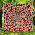 Swirl Playing Card Suits Print Quilt