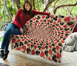 Swirl Playing Card Suits Print Quilt