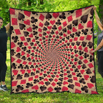 Swirl Playing Card Suits Print Quilt