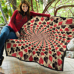 Swirl Playing Card Suits Print Quilt