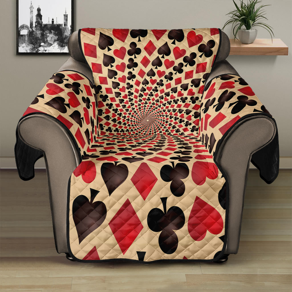 Swirl Playing Card Suits Print Recliner Protector