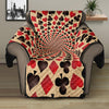 Swirl Playing Card Suits Print Recliner Protector