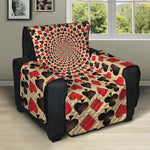 Swirl Playing Card Suits Print Recliner Protector