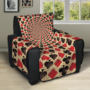 Swirl Playing Card Suits Print Recliner Protector