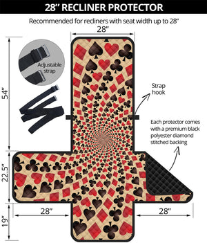 Swirl Playing Card Suits Print Recliner Protector