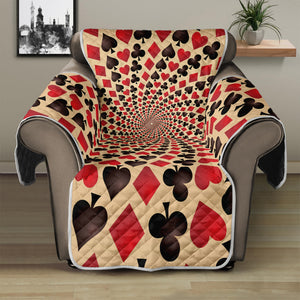 Swirl Playing Card Suits Print Recliner Protector