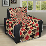 Swirl Playing Card Suits Print Recliner Protector