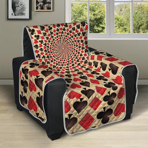 Swirl Playing Card Suits Print Recliner Protector