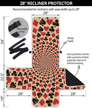 Swirl Playing Card Suits Print Recliner Protector