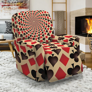 Swirl Playing Card Suits Print Recliner Slipcover