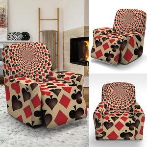 Swirl Playing Card Suits Print Recliner Slipcover