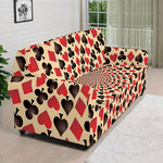 Swirl Playing Card Suits Print Sofa Cover