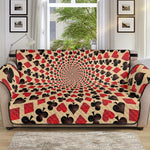 Swirl Playing Card Suits Print Sofa Protector