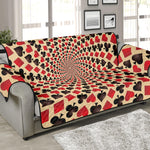 Swirl Playing Card Suits Print Sofa Protector