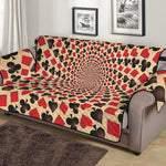 Swirl Playing Card Suits Print Sofa Protector