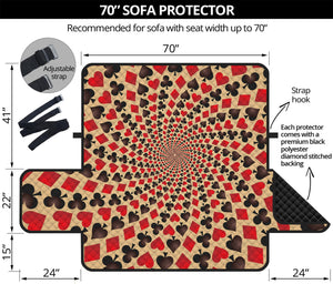 Swirl Playing Card Suits Print Sofa Protector