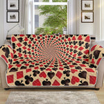 Swirl Playing Card Suits Print Sofa Protector