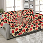 Swirl Playing Card Suits Print Sofa Protector