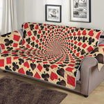 Swirl Playing Card Suits Print Sofa Protector