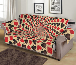 Swirl Playing Card Suits Print Sofa Protector