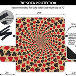 Swirl Playing Card Suits Print Sofa Protector