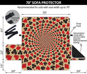 Swirl Playing Card Suits Print Sofa Protector