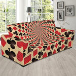 Swirl Playing Card Suits Print Sofa Slipcover