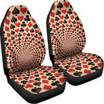 Swirl Playing Card Suits Print Universal Fit Car Seat Covers