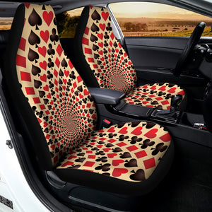 Swirl Playing Card Suits Print Universal Fit Car Seat Covers