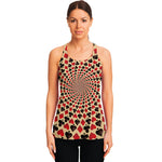 Swirl Playing Card Suits Print Women's Racerback Tank Top