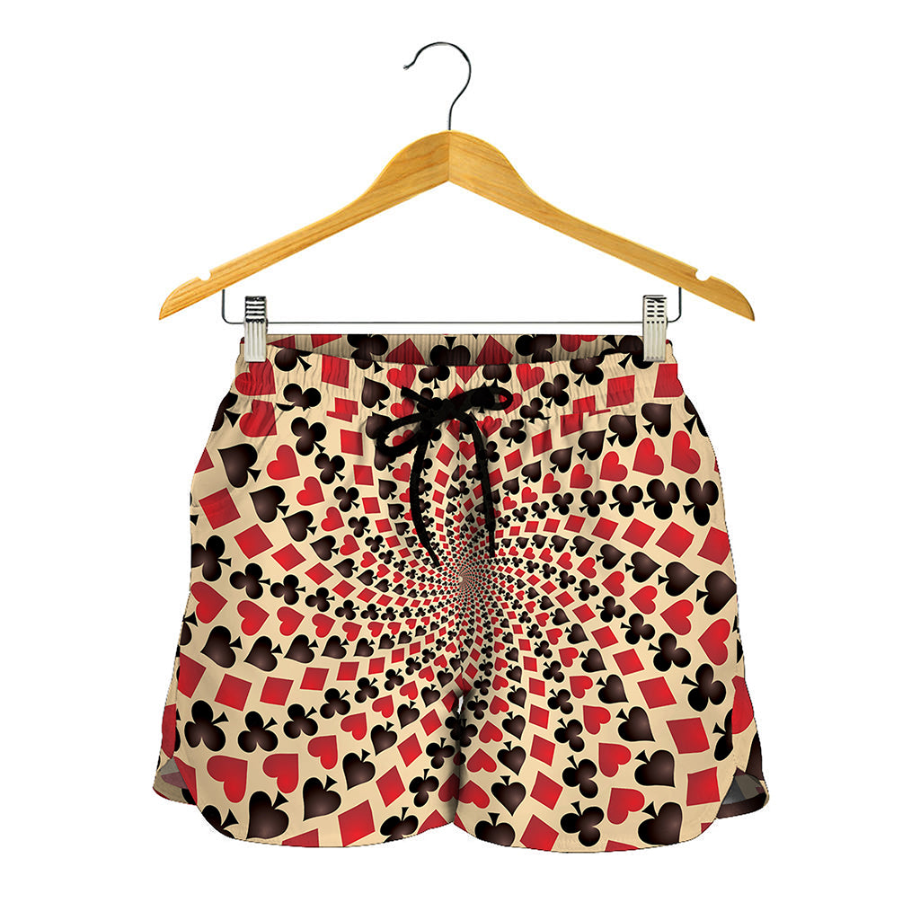 Swirl Playing Card Suits Print Women's Shorts